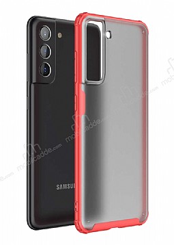 Eiroo Firm Samsung Galaxy S21 FE 5G Ultra Koruma Krmz Klf