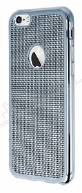 Eiroo Flashy iPhone 6 Plus / 6S Plus Metalik Silver Silikon Klf
