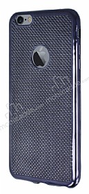 Eiroo Flashy iPhone 6 Plus / 6S Plus Metalik Siyah Silikon Klf