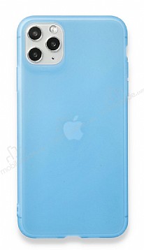 Eiroo Frosty iPhone 11 Pro Max Mavi Silikon Klf