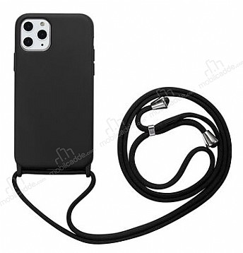 Eiroo Fun iPhone 11 Pro Askl Siyah Silikon Klf