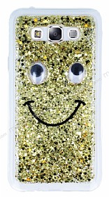 Eiroo Funny Face Samsung Galaxy E7 Iltl Gold Rubber Klf