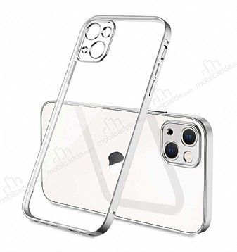 Eiroo Gbox iPhone 13 Kamera Korumal Silver Mat Silikon Klf
