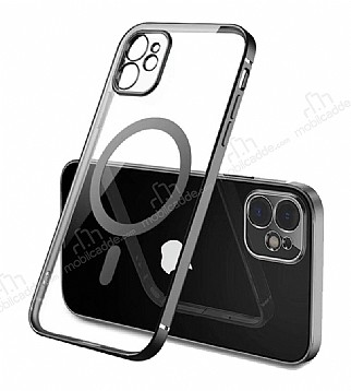 Eiroo Gbox iPhone 12 Macsafe zellikli Kamera Korumal Siyah Silikon Klf