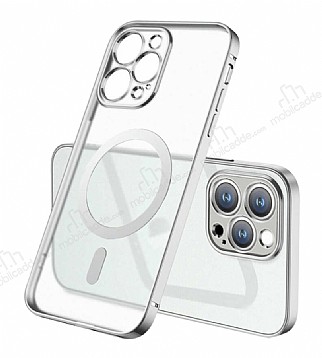 Eiroo Gbox iPhone 11 Pro Max Macsafe zellikli Kamera Korumal Silver Silikon Klf