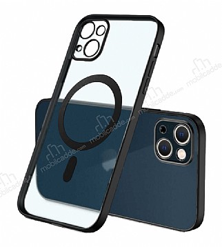 Eiroo Gbox iPhone 13 Macsafe zellikli Kamera Korumal Siyah Silikon Klf