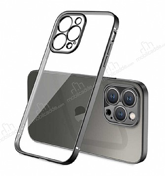Eiroo Gbox iPhone 13 Pro Kamera Korumal Siyah Mat Silikon Klf