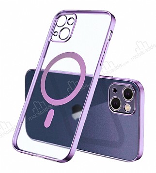 Eiroo Gbox iPhone 14 Macsafe zellikli Kamera Korumal Mor Silikon Klf