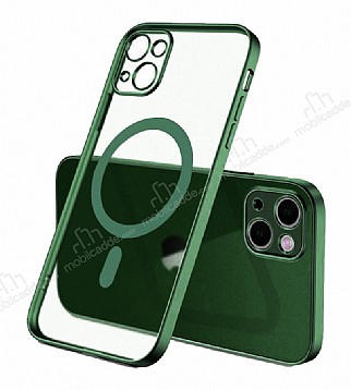 Eiroo Gbox iPhone 14 Macsafe zellikli Kamera Korumal Yeil Silikon Klf
