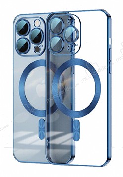 Eiroo Gbox iPhone 14 Pro Macsafe zellikli Kamera Korumal Lacivert Silikon Klf