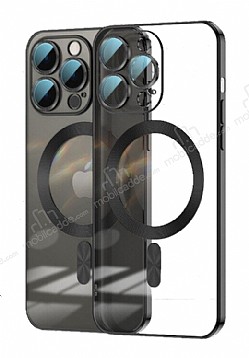 Eiroo Gbox iPhone 14 Pro Macsafe zellikli Kamera Korumal Siyah Silikon Klf