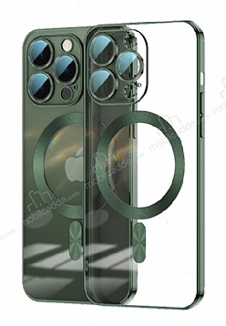 Eiroo Gbox iPhone 15 Pro Max Magsafe zellikli Kamera Korumal Yeil Silikon Klf