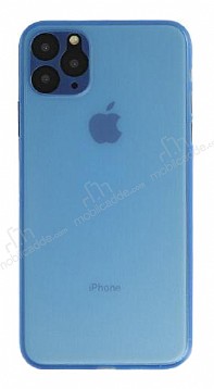 Eiroo Ghost Thin iPhone 11 Pro Max Ultra nce Mavi Rubber Klf