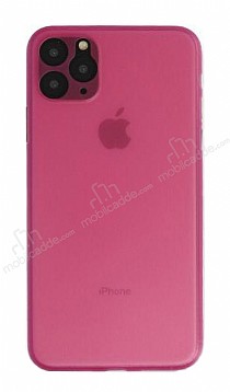 Eiroo Ghost Thin iPhone 11 Pro Ultra nce Pembe Rubber Klf