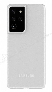 Eiroo Ghost Thin Samsung Galaxy S21 Ultra Beyaz nce Rubber Klf