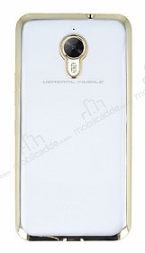 Eiroo Glace General Mobile GM 5 Plus Tal Gold Kenarl effaf Silikon Klf