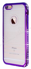 Eiroo Glace iPhone 6 Plus / 6S Plus Mor Tal Kenarl effaf Silikon Klf