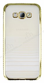 Eiroo Glace Samsung Galaxy A8 Gold Tal Kenarl effaf Silikon Klf