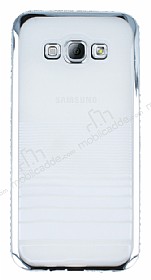 Eiroo Glace Samsung Galaxy A8 Silver Tal Kenarl effaf Silikon Klf