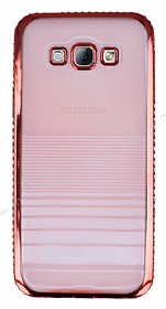 Eiroo Glace Samsung Galaxy A8 Krmz Tal Kenarl effaf Silikon Klf