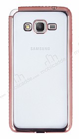 Eiroo Glace Samsung Galaxy Grand Prime / Prime Plus Rose Gold Tal Kenarl effaf Silikon Klf