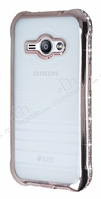 Eiroo Glace Samsung Galaxy J1 Ace Rose Gold Tal Kenarl effaf Silikon Klf