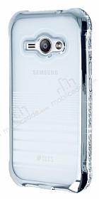 Eiroo Glace Samsung Galaxy J1 Ace Silver Tal Kenarl effaf Silikon Klf