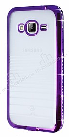 Eiroo Glace Samsung Galaxy J3 2016 Mor Tal Kenarl effaf Silikon Klf