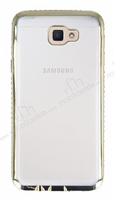Eiroo Glace Samsung Galaxy J7 Prime / J7 Prime 2 Gold Tal Kenarl effaf Silikon Klf