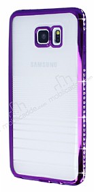 Eiroo Glace Samsung Galaxy Note 5 Mor Tal Kenarl effaf Silikon Klf