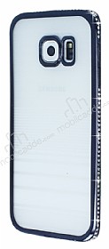 Eiroo Glace Samsung Galaxy S6 Edge Siyah Tal Kenarl effaf Silikon Klf