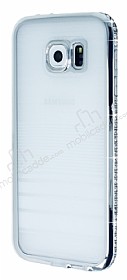 Eiroo Glace Samsung i9800 Galaxy S6 Silver Tal Kenarl effaf Silikon Klf