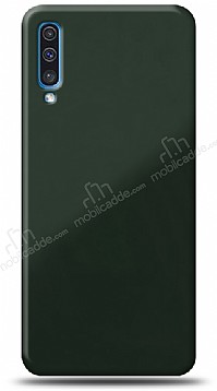 Eiroo Glass Samsung Galaxy A50s Silikon Kenarl Cam Koyu Yeil Klf