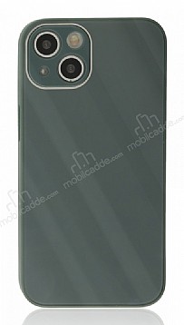 Eiroo Glass Series iPhone 13 Kamera Korumal Koyu Yeil Silikon Klf
