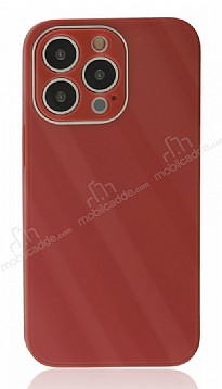 Eiroo Glass Series iPhone 13 Pro Max Kamera Korumal Bordo Silikon Klf