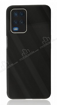 Eiroo Glass Series Oppo A54 4G Kamera Korumal Siyah Silikon Klf