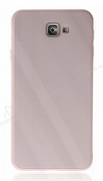 Eiroo Glass Series Samsung Galaxy J7 Prime Pembe Silikon Klf