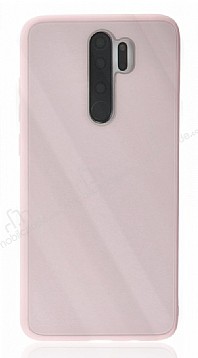 Eiroo Glass Series Xiaomi Redmi Note 8 Pro Pembe Silikon Klf