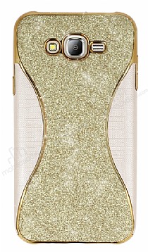 Eiroo Glint Samsung Galaxy J7 Simli Gold Silikon Klf