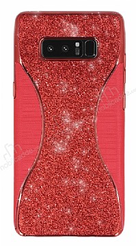 Eiroo Glint Samsung Galaxy Note 8 Simli Krmz Silikon Klf