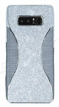 Eiroo Glint Samsung Galaxy Note 8 Simli Silver Silikon Klf