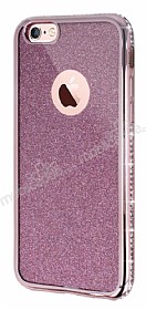 Eiroo Glitter iPhone 6 / 6S Tal Kenarl Rose Gold Silikon Klf