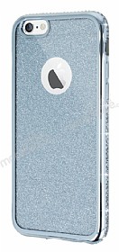 Eiroo Glitter iPhone 6 / 6S Tal Kenarl Silver Silikon Klf