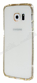 Eiroo Glow Samsung Galaxy S6 Edge Tal effaf Gold Silikon Klf