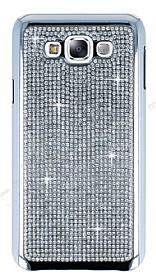Eiroo Glows Samsung Galaxy E7 Tal Silver Rubber Klf