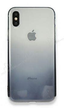 Eiroo Gradient iPhone X / XS Geili Siyah Silikon Klf