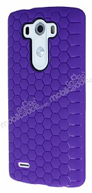 Eiroo Honeycomb LG G3 Mor Silikon Klf