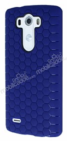Eiroo Honeycomb LG G3 Lacivert Silikon Klf