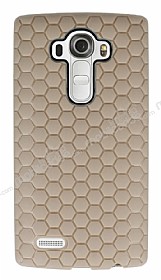 Eiroo Honeycomb LG G4 Krem Silikon Klf