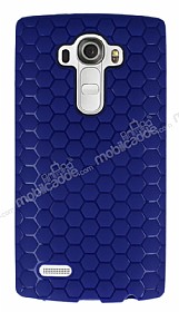 Eiroo Honeycomb LG G4 Lacivert Silikon Klf